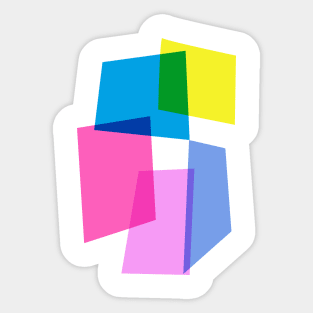 Vibrant Retro Colorful Geometric Shapes Sticker